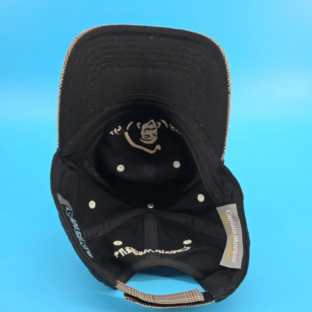 Captain Morgan Official Crew Gear Plaid Pirate Hat Black Brown Adjustable Cap